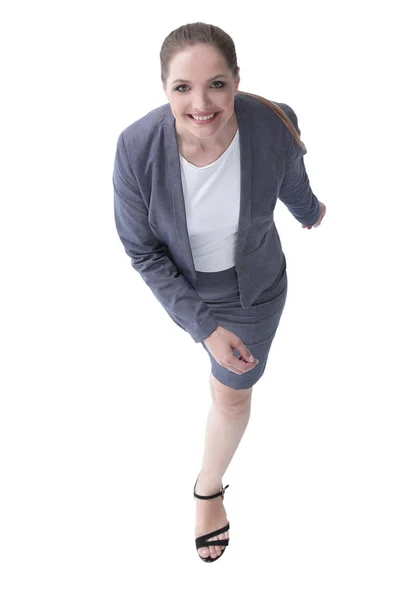 Conceito de proposito.confident senhora de negócios está chegando à frente — Fotografia de Stock