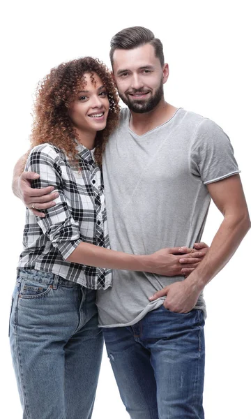 Retrato de una joven pareja sonriente . —  Fotos de Stock