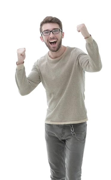 Porträt eines sehr glücklichen jungen Mannes — Stockfoto