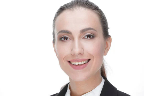 Close-up. gezicht van een vrouw-medewerker van het Bureau — Stockfoto