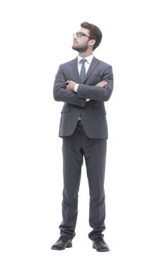 Tam büyüme ciddi emin işadamı portresi