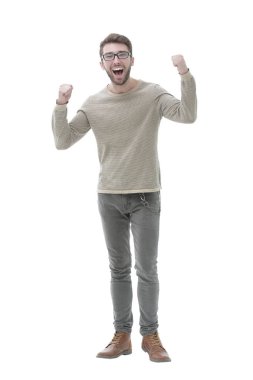 çok mutlu, genç bir adam portresi