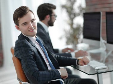 Ofiste iş adamı portresi