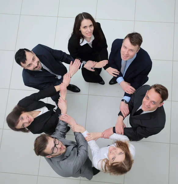 Concept of partnership. business people standing in a circle. — Stock Photo, Image