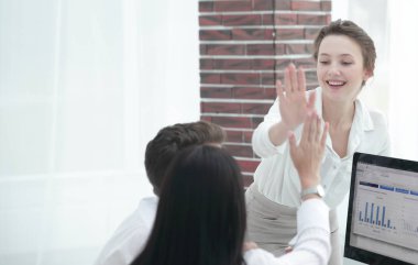 Profesyonel iş takım, birbirlerine 