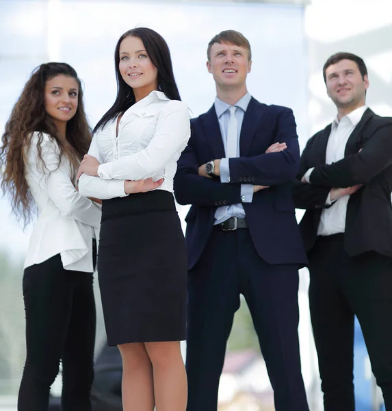 Porträtt av en motiverad business-team — Stockfoto