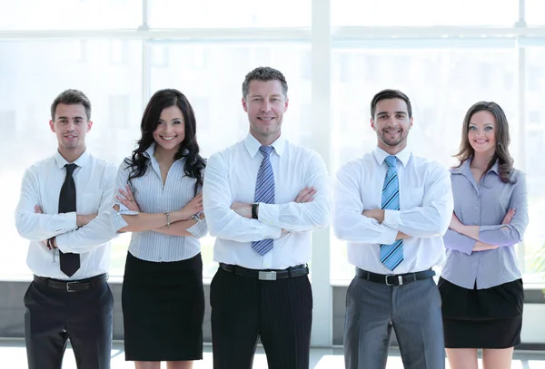 Retrato de grupo de uma equipe de negócios profissional que parece confiante — Fotografia de Stock