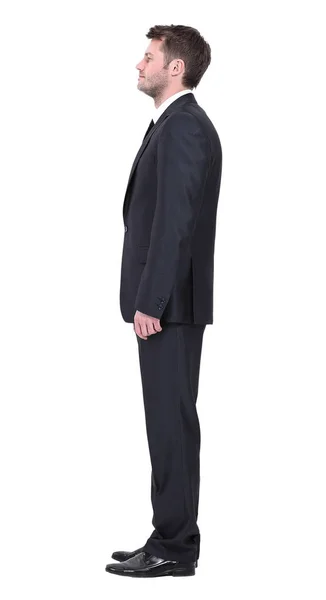Side view of serious business man on white background. — Stock Photo, Image