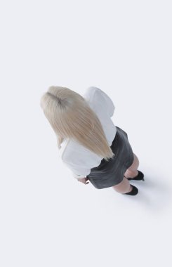 Görünüm on.successful bir iş kadını. tam büyüme içinde fotoğraf.