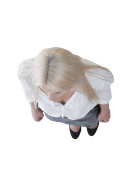 Görünüm from.successful bir iş kadını. tam büyüme içinde fotoğraf.