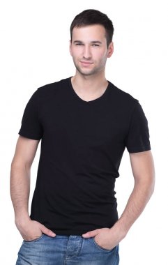 Raslantı üzerinde beyaz izole poz genç yakışıklı adam