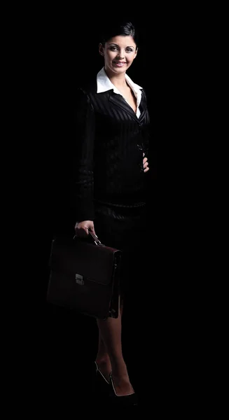 Full body portrait of a confident business woman isolated — Stock Photo, Image