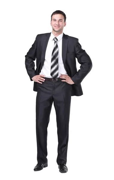 Porträt eines gutaussehenden Geschäftsmannes isoliert auf Weiß. — Stockfoto