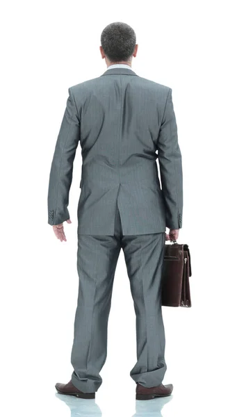 Glücklich reifer Mann im Anzug lächelt im Stehen — Stockfoto