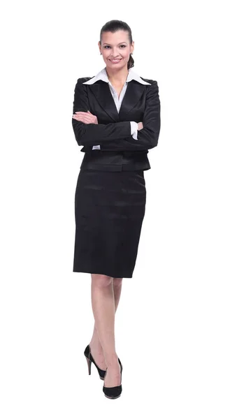 Mujer de negocios sonriente, aislada sobre fondo blanco . —  Fotos de Stock