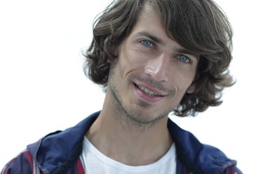 portre. şık bir ekose gömlekli adam. yakın çekim.