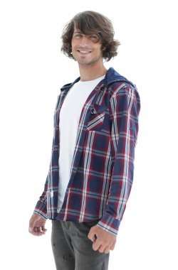 ekose gömlekli şık adam.