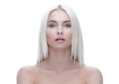 Uygun makyaj ile su kuyusu-damat modern bir genç kadın yüzü