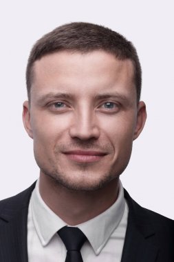 Başarılı bir adamın yakın plan yüzü.