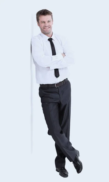Feliz hombre de negocios brazos plegados aislados en blanco . —  Fotos de Stock