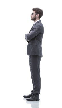 Tam büyüme - emin işadamı görünümünde yan