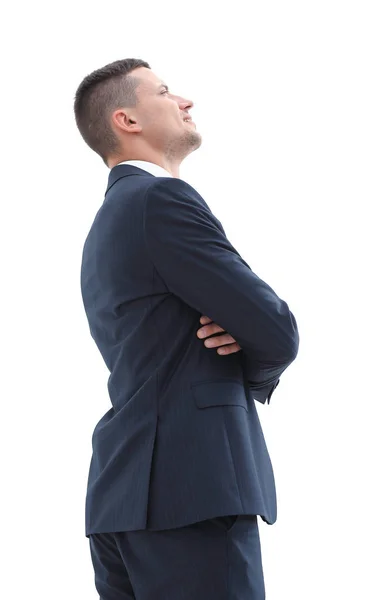 Side view. confident businessman looking up. — Stock Photo, Image