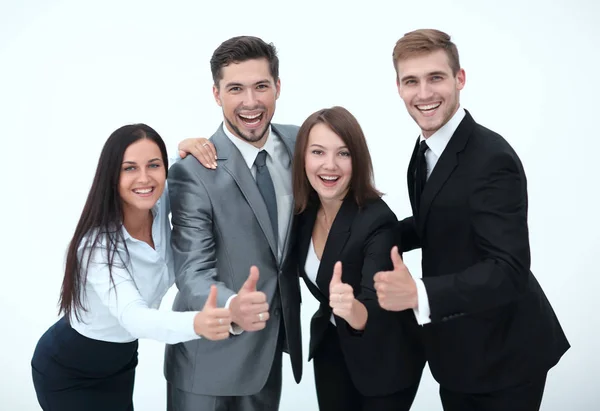 Equipe de negócios feliz mostrando polegar up.i — Fotografia de Stock