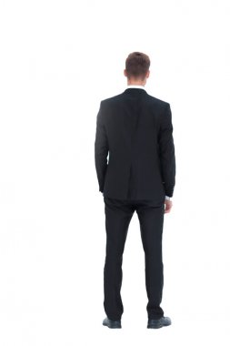 arka görüş. Kendine güvenen genç işadamı.