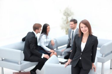 genç iş kadını arka plan bulanık Office