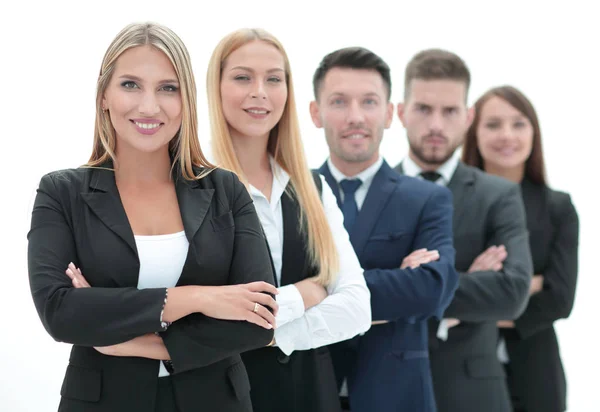 Självsäker business team står bredvid varandra — Stockfoto