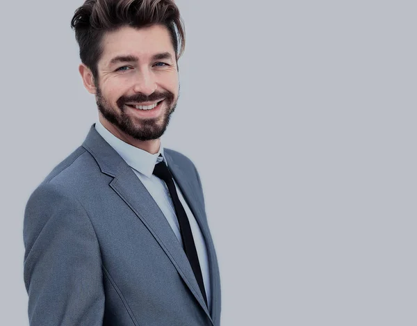 Portrait d'homme d'affaires souriant heureux, isolé sur fond blanc — Photo