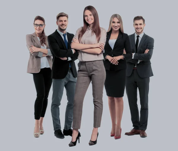 Grupo de empresários sorridentes. Isolado sobre fundo branco — Fotografia de Stock