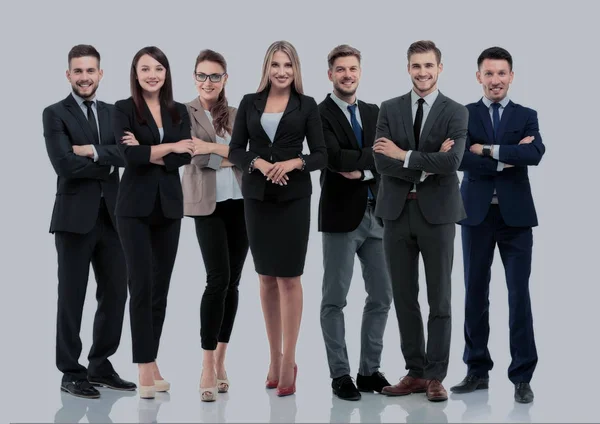 Grupo de empresários sorridentes. Isolado sobre fundo branco — Fotografia de Stock