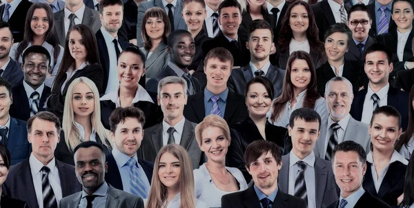 Colagem de muitos rostos humanos diferentes — Fotografia de Stock