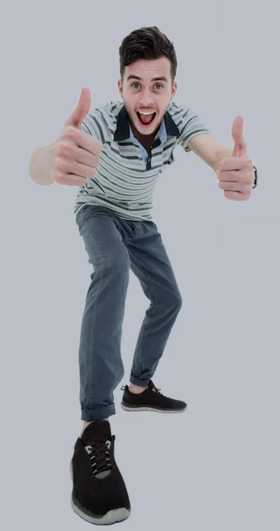 Happy young business man celebrating his success. — Stock Photo, Image