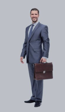 Beyaz arka plan üzerinde başarılı businesman