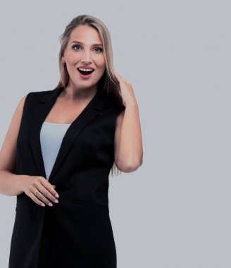 Duygusal işkadını beyaz izole portresi kapatın