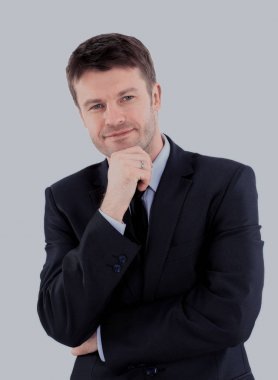 Beyaz izole gülümseyen iş adamı