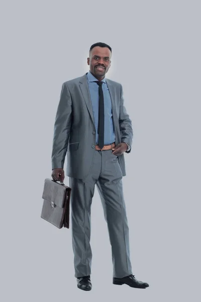 Homem de negócios americano africano pacífico no escritório — Fotografia de Stock