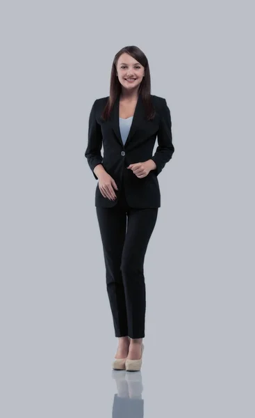 Joven mujer de negocios sonriente aislada en blanco —  Fotos de Stock