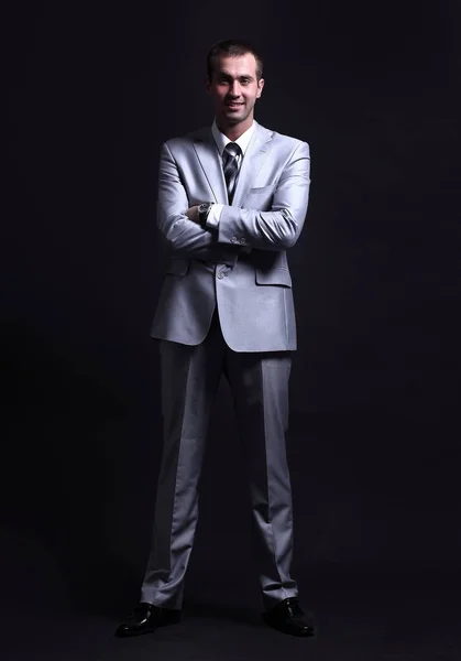 Full body portrait of young business man — Stock Photo, Image