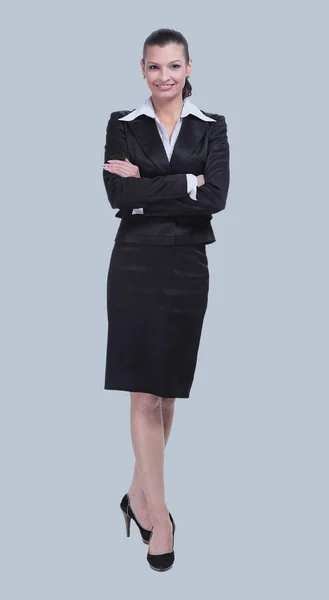 Ganzkörperporträt einer selbstbewussten Geschäftsfrau — Stockfoto