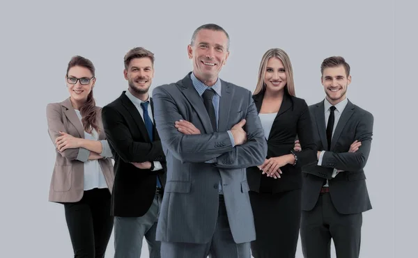 Группа улыбающихся бизнесменов. Изолированный на белом фоне — стоковое фото