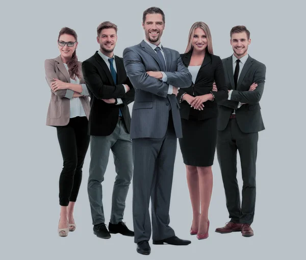 Grupo de empresários sorridentes. Isolado sobre fundo branco — Fotografia de Stock