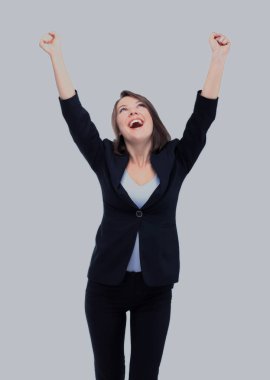 Genç iş izole kadın beyaz arka plan