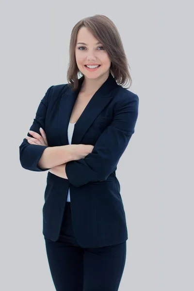 Portret van zakenvrouw geïsoleerd op witte achtergrond — Stockfoto