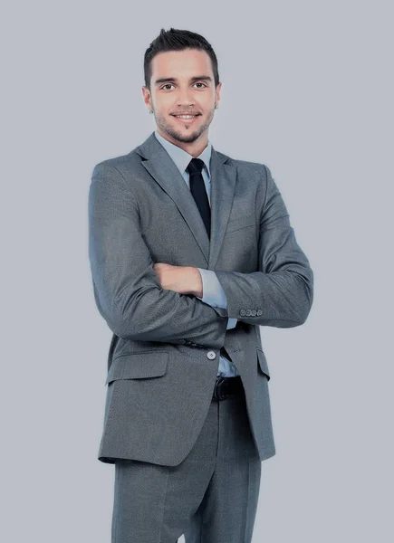 Un uomo d'affari sorridente. isolato su sfondo bianco — Foto Stock