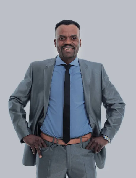 Friedlicher afrikanisch-amerikanischer Geschäftsmann im Amt — Stockfoto