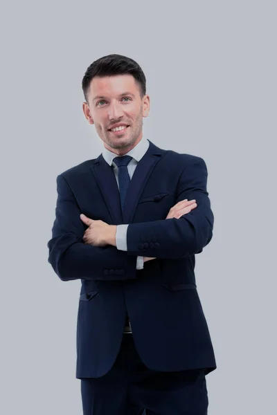 Portret van een elegante knappe zakenman op witte achtergrond — Stockfoto
