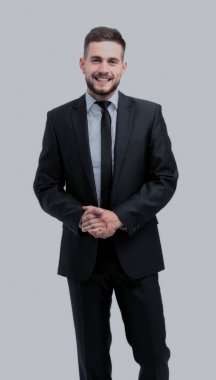 Beyaz arka plan üzerinde başarılı iş adamı